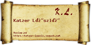 Katzer László névjegykártya